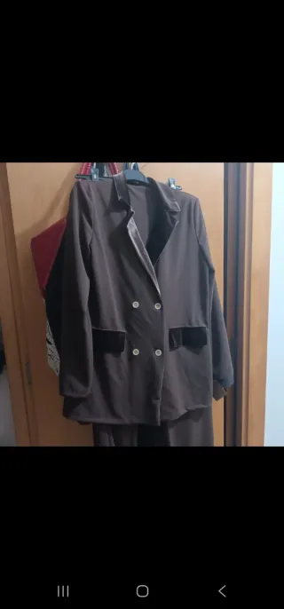 Traje de chaqueta mujer marrón,talla de S a L