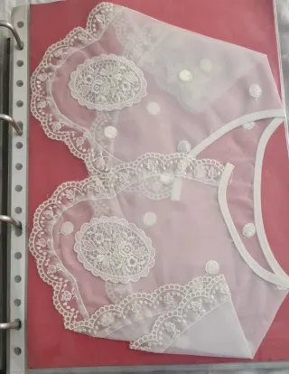 Lote 30 cuellos encaje beige y blanco