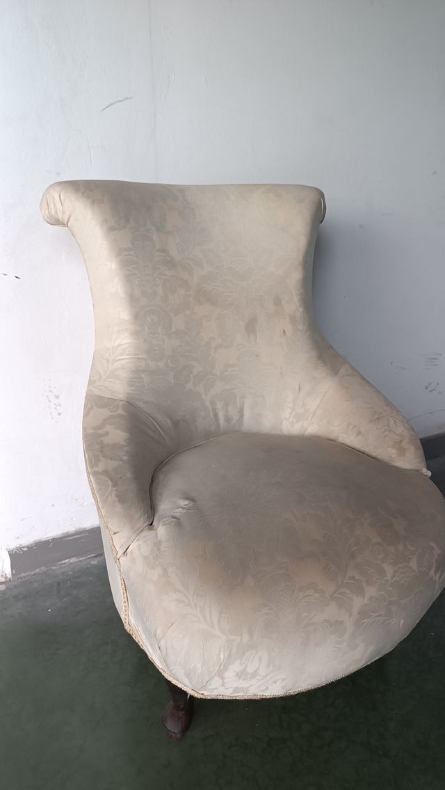 Sillón vintage tela beige