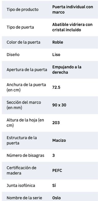 Puerta abatible vidriera Oslo Nature Roble derecha
