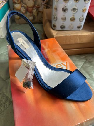 Sandalias Zara Azul Talla 40 Nuevas