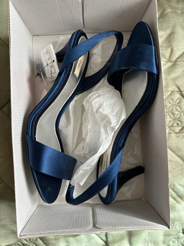 Sandalias Zara Azul Talla 40 Nuevas