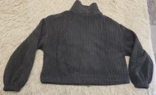 Sudadera gris suave con cremallera talla M