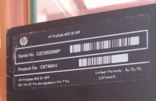 Ordenador HP ProDesk Negro de sobremesa