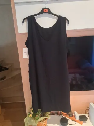 Vestido de fiesta lentejuelas negro talla SG