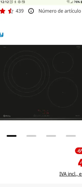 REBAJAS !!! Placa inducción Balay 3 zonas