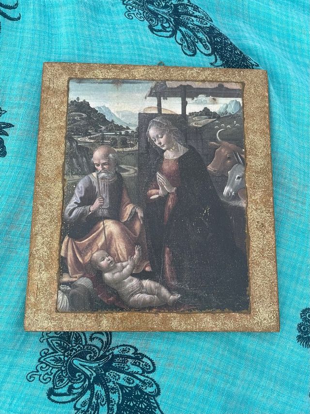 Quadro Natività fatto a mano vintage