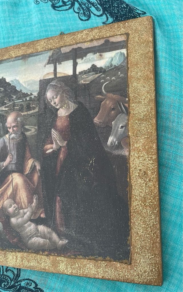 Quadro Natività fatto a mano vintage