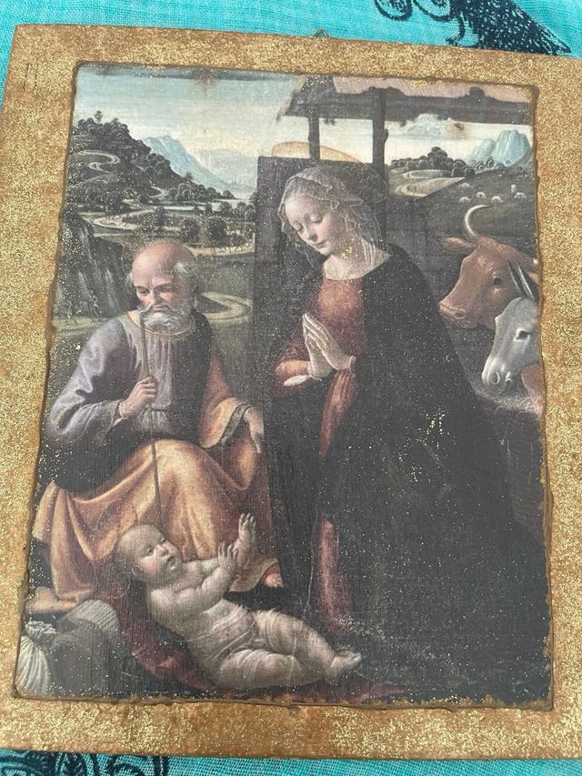 Quadro Natività fatto a mano vintage