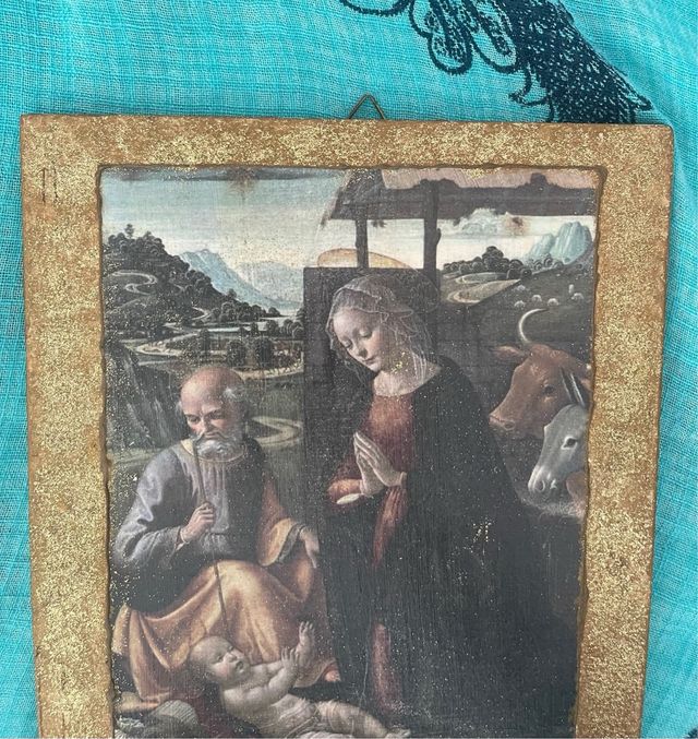 Quadro Natività fatto a mano vintage
