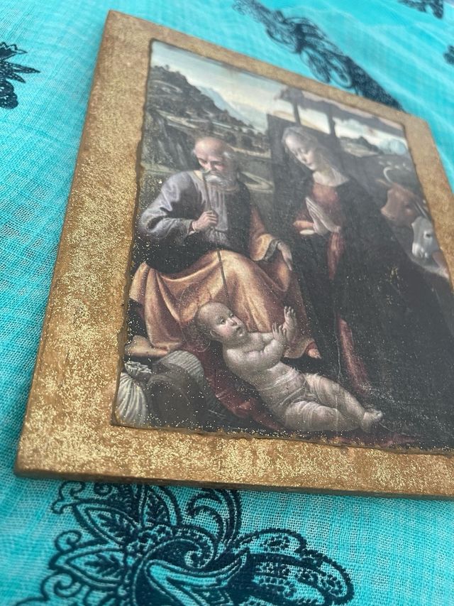 Quadro Natività fatto a mano vintage