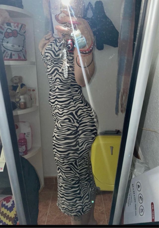 Vestido ajustado estampado cebra