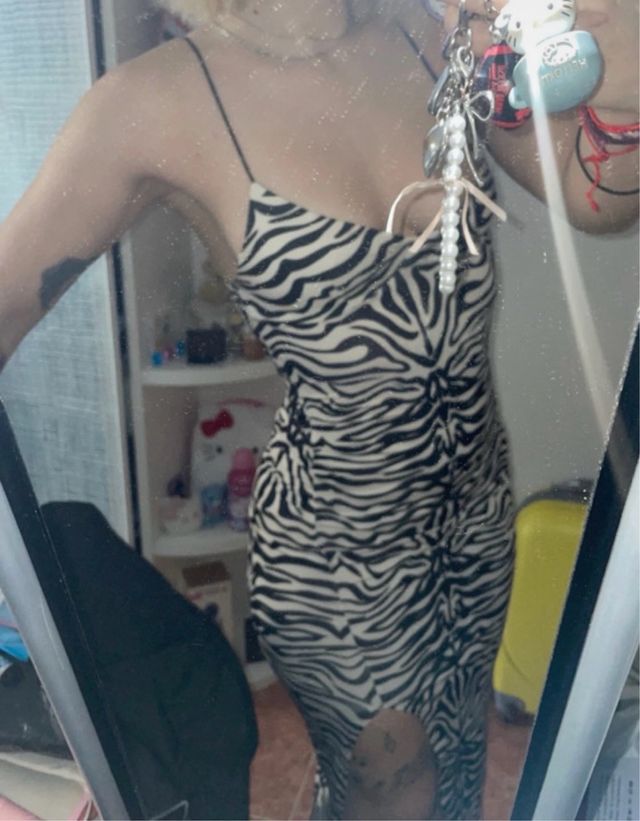 Vestido ajustado estampado cebra