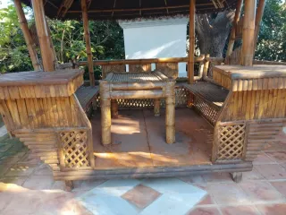 Cenador de bambú para jardín