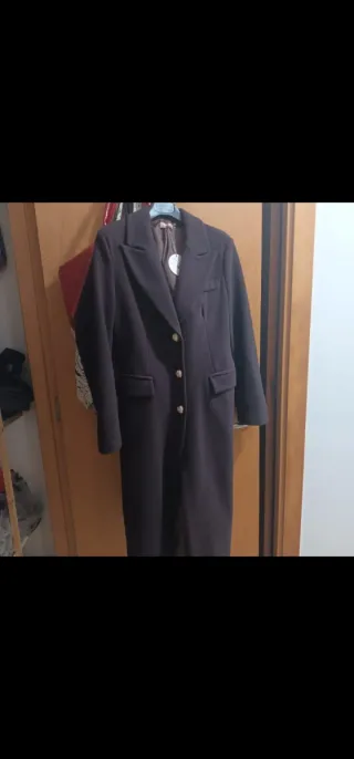 Abrigo largo mujer marrón