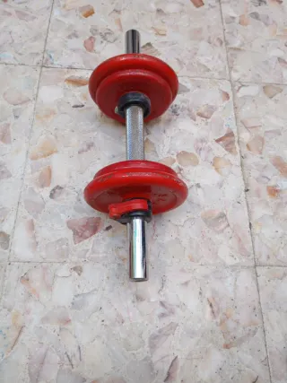 Mancuernas rojas ajustables