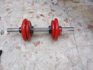 Mancuernas rojas ajustables