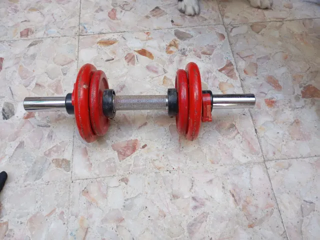 Mancuernas rojas ajustables