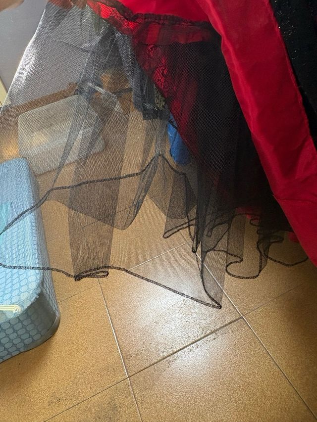 Vestido fiesta XS (34/6) rojo y negro