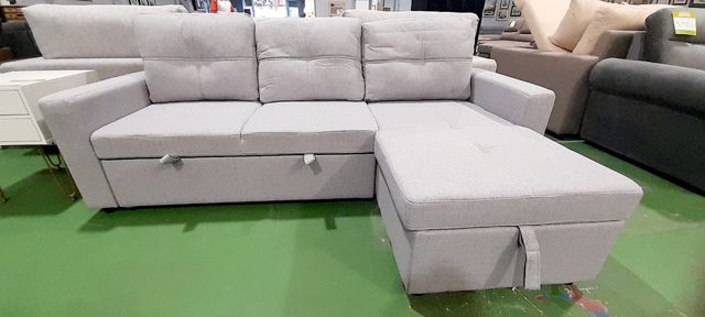 NUEVO! Sofá cama PAU gris con almacenaje