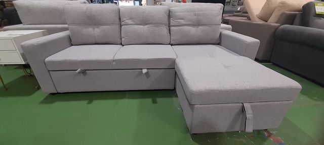 NUEVO! Sofá cama PAU gris con almacenaje