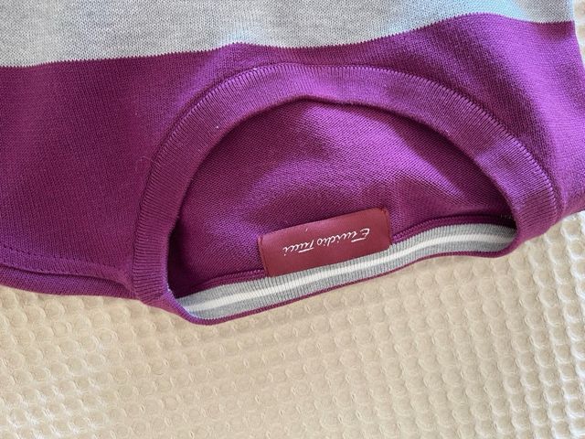 Jersey rayas hombre morado, gris y blanco