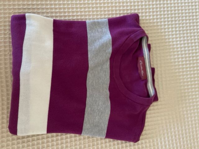 Jersey rayas hombre morado, gris y blanco