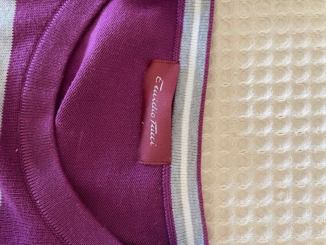 Jersey rayas hombre morado, gris y blanco