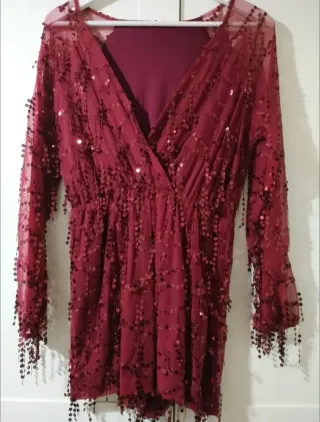 Mono lentejuelas rojo talla M