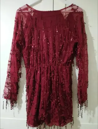 Mono lentejuelas rojo talla M