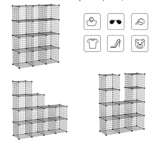 Estantería modular metálica negra