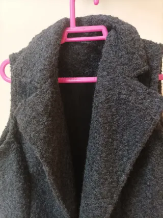 Chaleco largo mujer gris