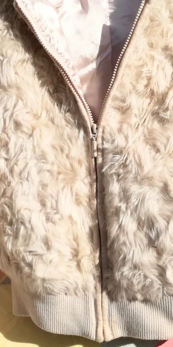 CAZADORA BEIGE CLARO DE PELO