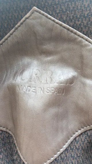 Abrigo de cuero vintage marrón y negro