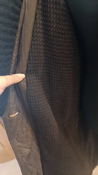 Abrigo de cuero vintage marrón y negro