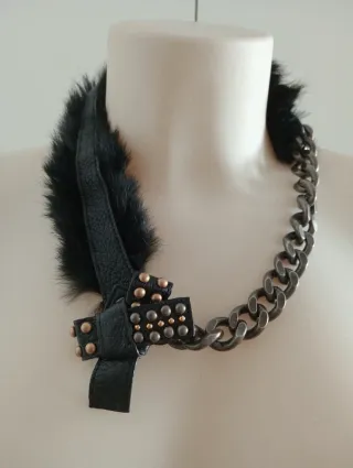 Collar y pulsera Bimba y Lola negro y dorado