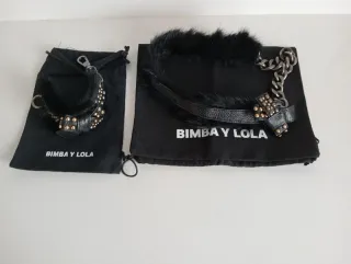 Collar y pulsera Bimba y Lola negro y dorado