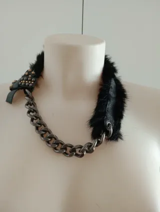 Collar y pulsera Bimba y Lola negro y dorado