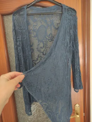 Chaqueta de encaje azul