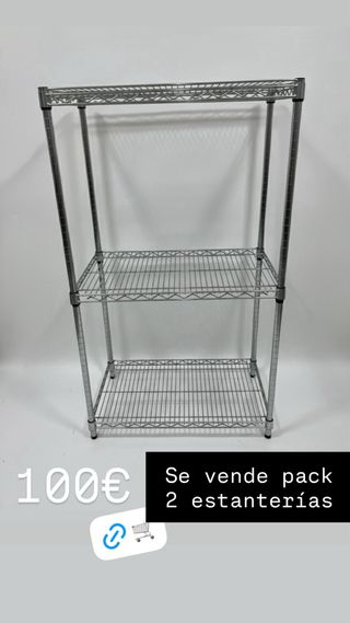 2 Estanterías Metálicas Cromadas cargas pesadas