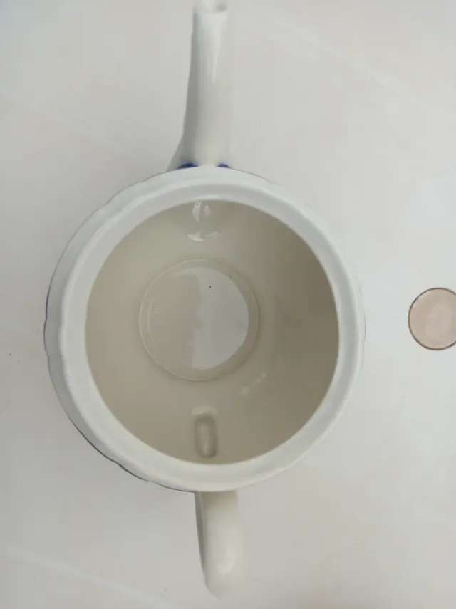 Cafetera La Cartuja Porcelana Azul y Blanca