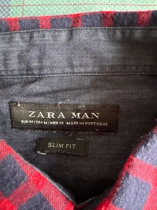 Camisa cuadros Zara azul y roja