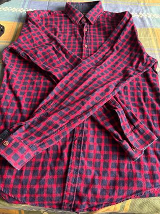 Camisa cuadros Zara azul y roja