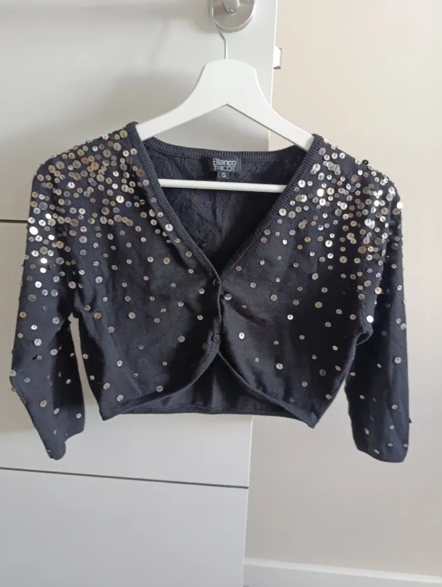 Torera lentejuelas Blanco Talla S