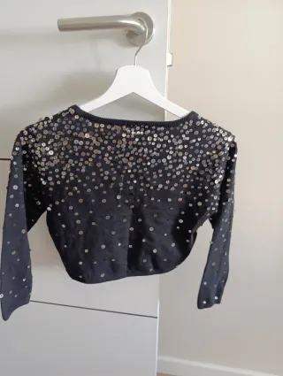 Torera lentejuelas Blanco Talla S