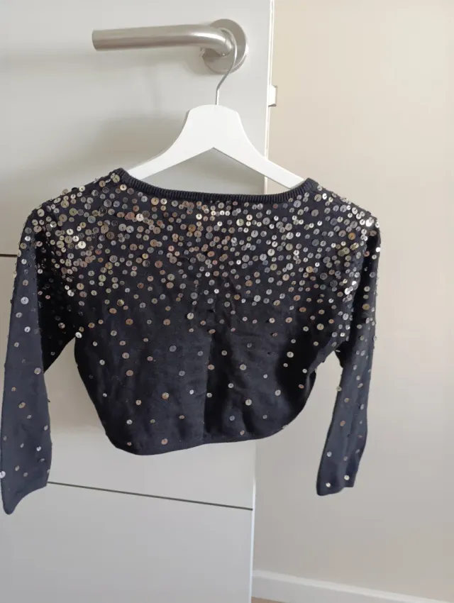 Torera lentejuelas Blanco Talla S