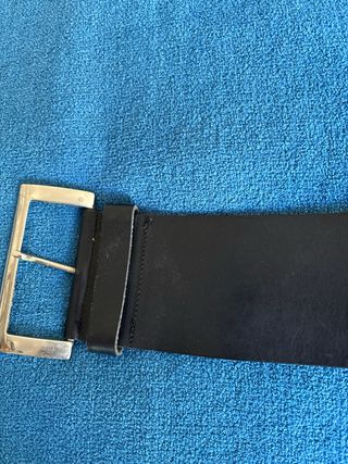 Cintura alta in cuoio nera