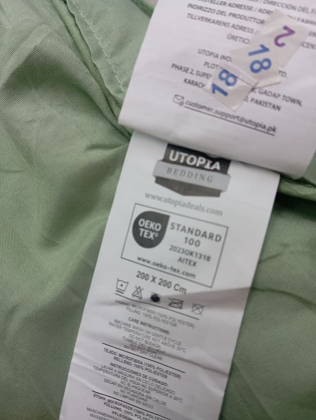 Edredón Utopia Bedding 200x200 cm Verde