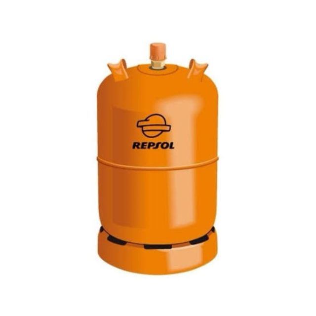 Estufa de butano negra con ruedas