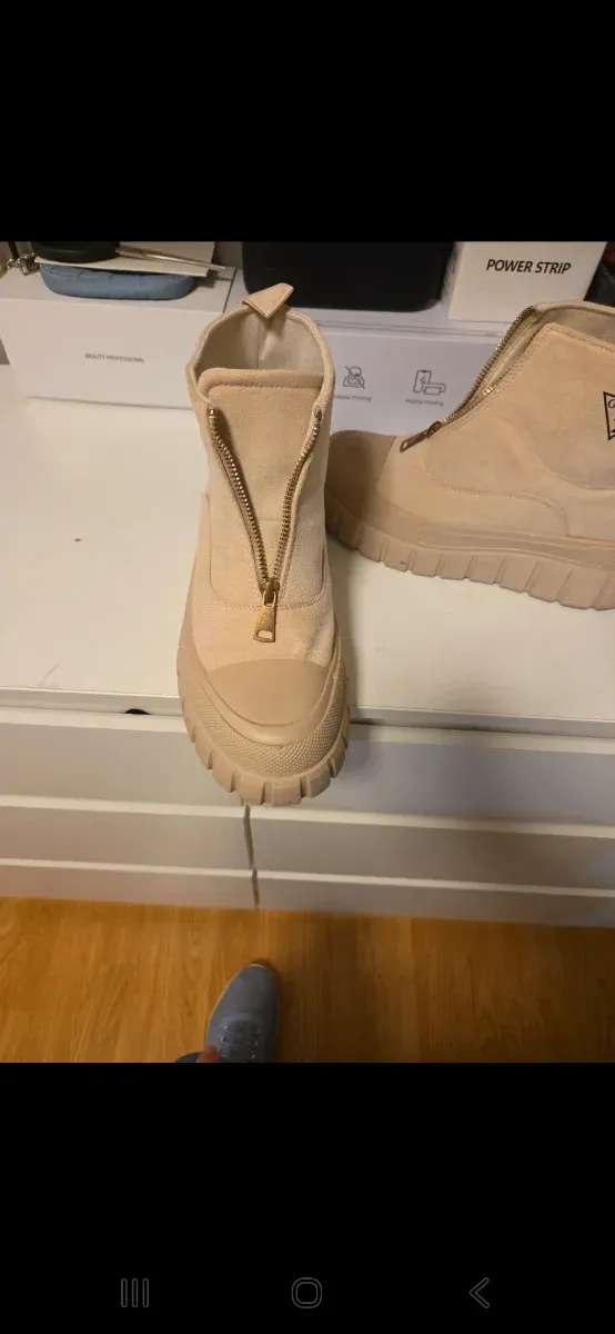 Botines Guess Beige Cremallera